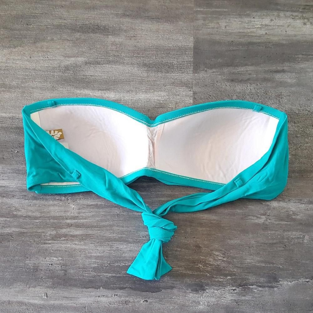 Designer Turquoise 2Bamboo Bandeau Bikini Top Size ONE SIZE - 2 Thumbnail