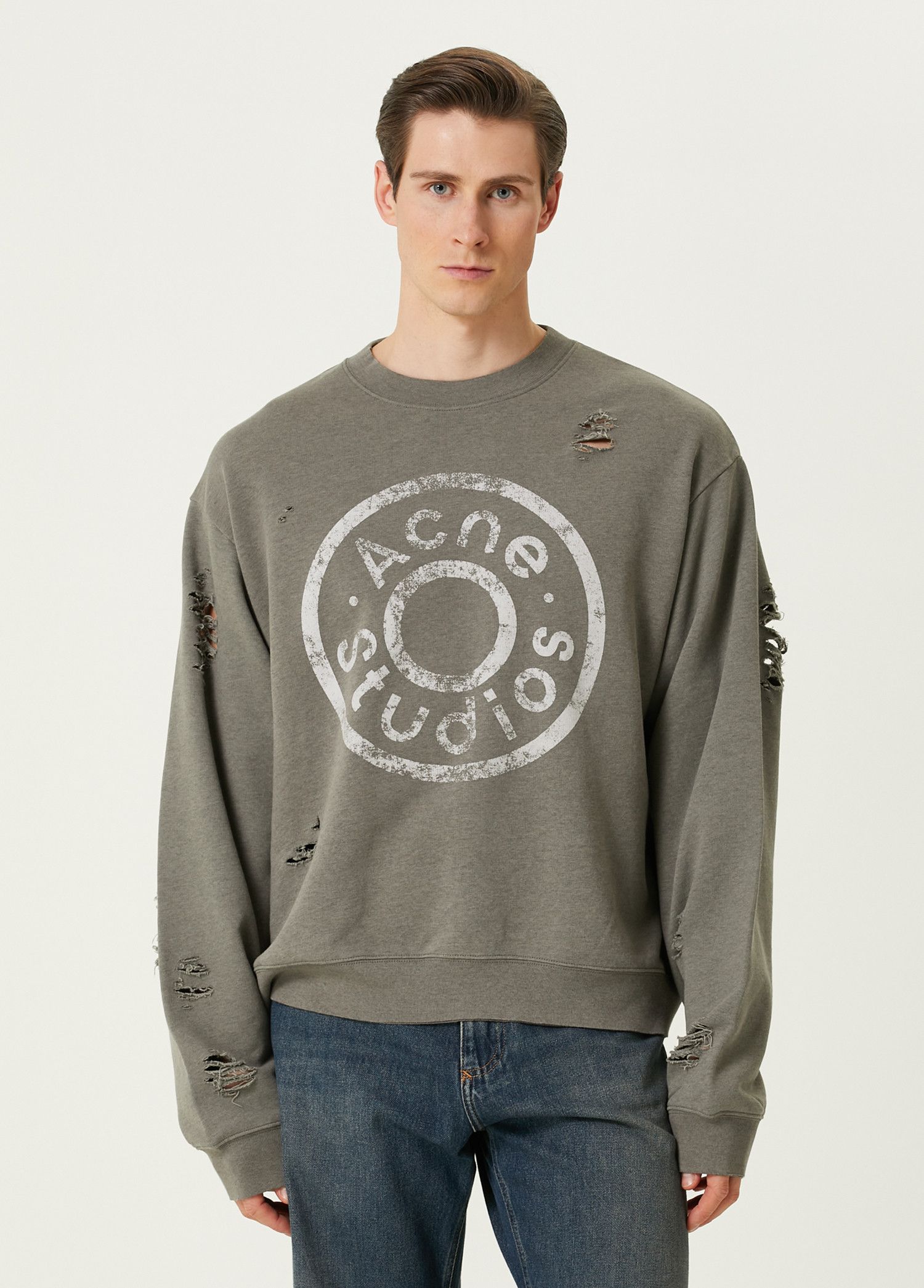 Acne Studios ACNE STUDIOS moss green logo print sweatshirt Medium q Size US M / EU 48-50 / 2 - 1 Thumbnail