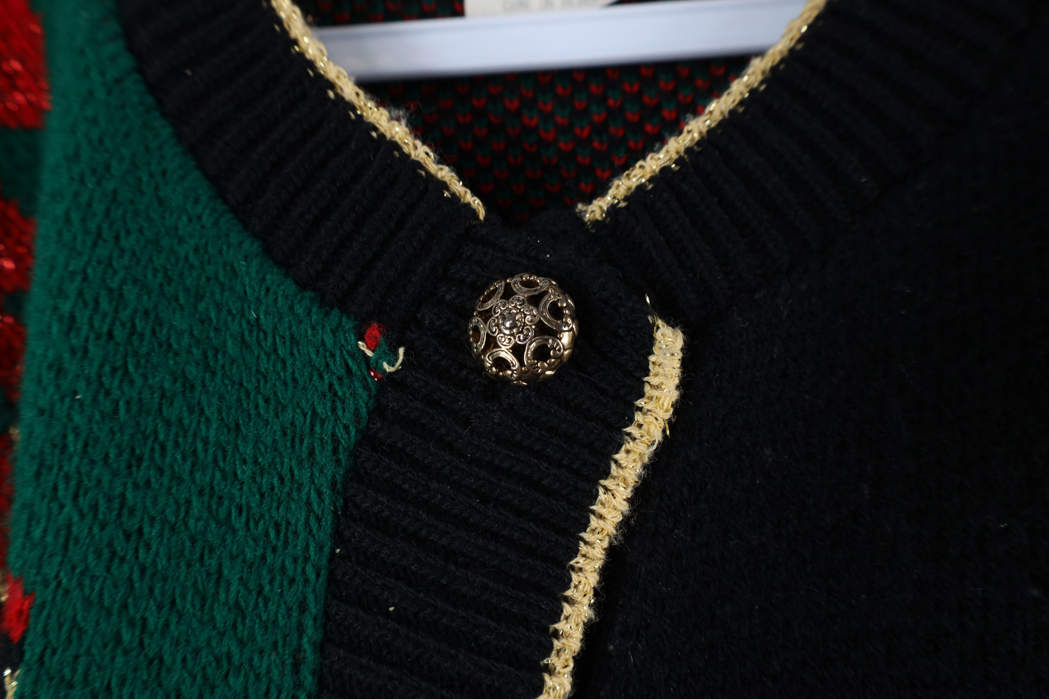 Vintage Vintage 90s Streetwear Christmas Knit Cardigan Sweater USA Size M / US 6-8 / IT 42-44 - 7 Thumbnail