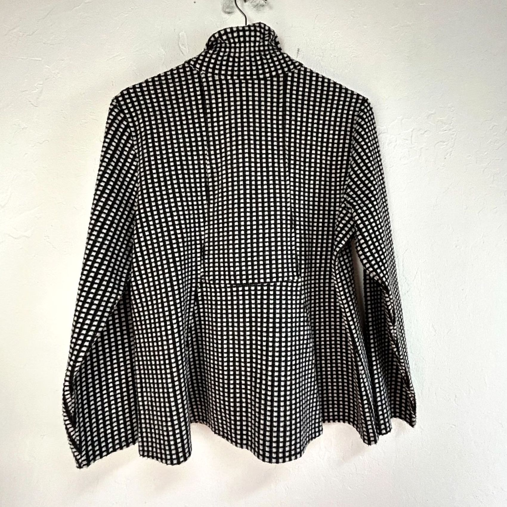 Habitat Habitat Womens Black & White Checkered Textured Button-Up Swing Jacket Small Size S / US 4 / IT 40 - 2 Thumbnail