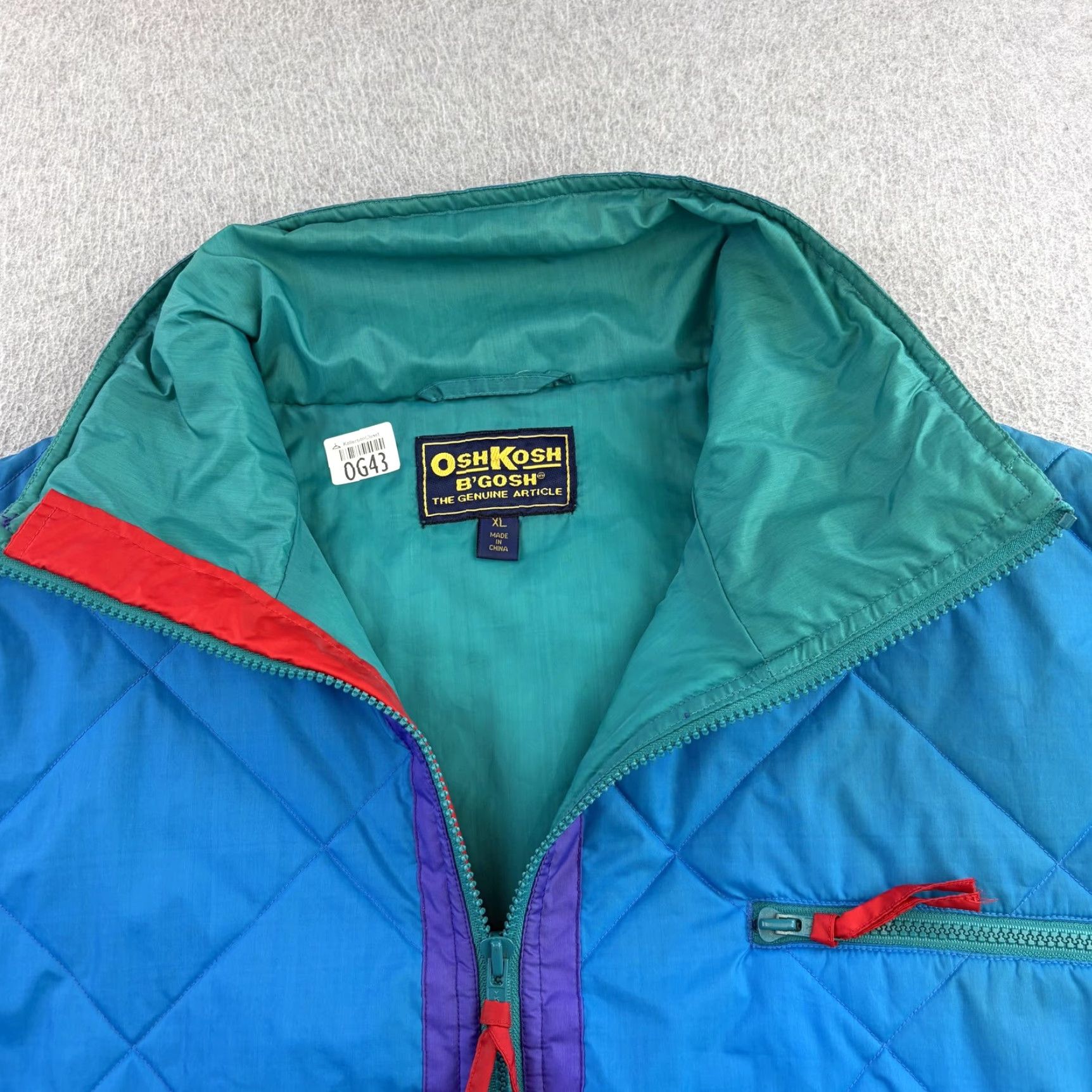 Vintage VINTAGE OshKosh B'gosh Jacket Mens XL Blue Quilted 1/4 Zip Pullover Outdoor 90s Size US XL / EU 56 / 4 - 6 Thumbnail