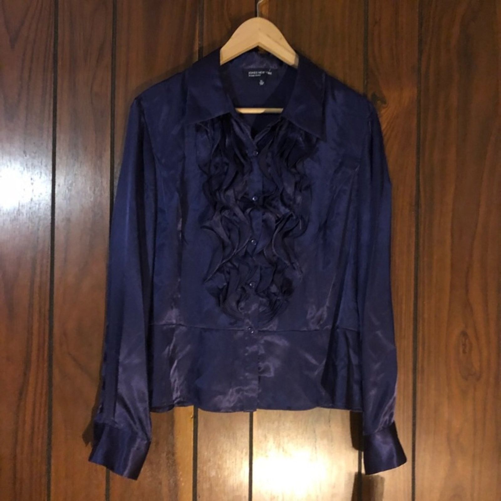 Jones New York NWT Jones New York Signature Purple Ruffled Top Size XL / US 12-14 / IT 48-50 - 2 Thumbnail