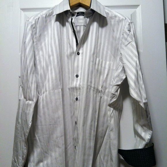BUGATCHI BUGATCHI MENS WHITE 100%COTTON CASUAL SHIRT SIZE: L Size US L / EU 52-54 / 3 - 3 Thumbnail