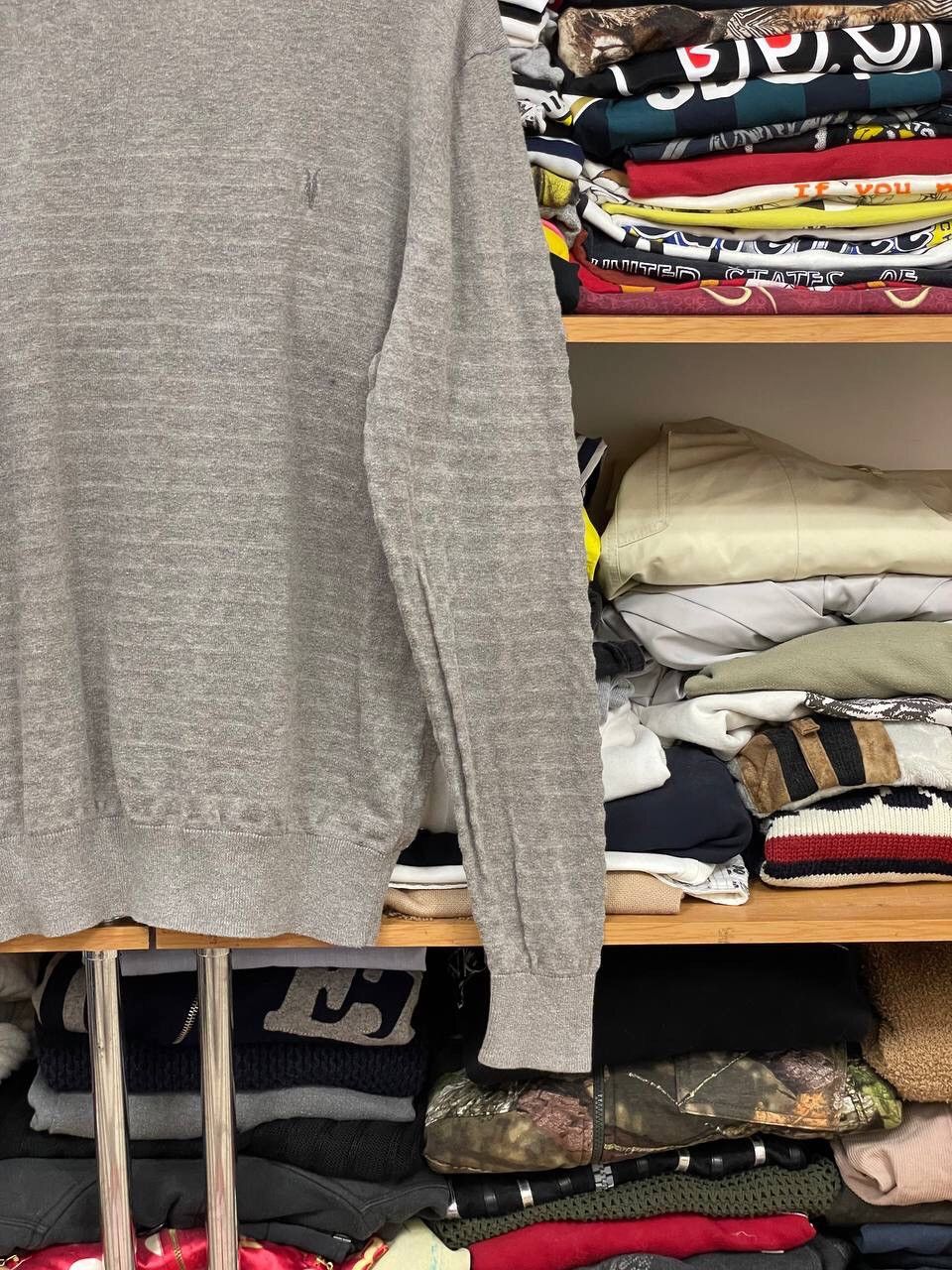 Allsaints × Vintage AllSaints Men’s Waffle Knit Grey Basic Crewneck Sweater M Size US M / EU 48-50 / 2 - 6 Thumbnail