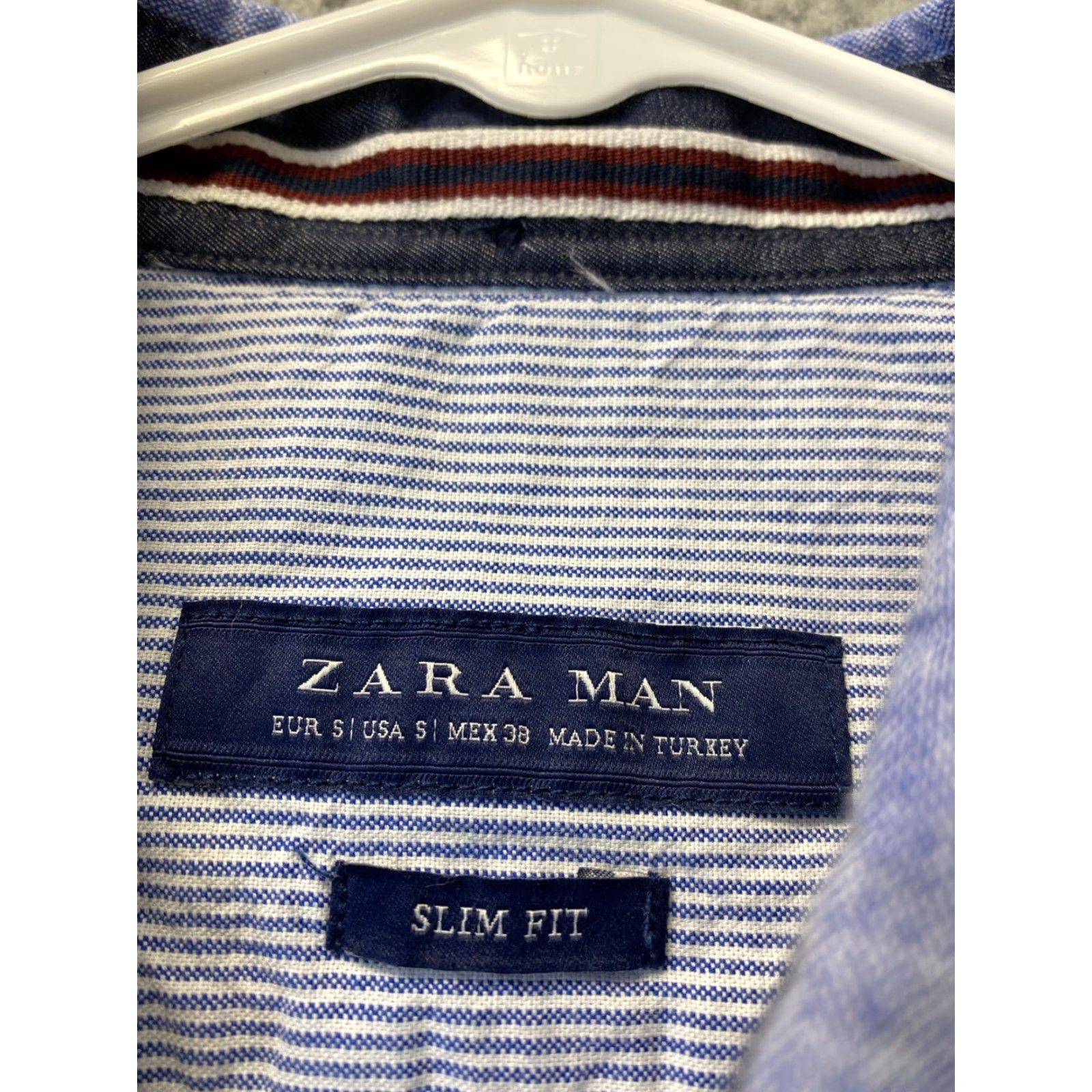 Zara Vintage Zara Men's Blue Cotton Long Sleeve Button-Down Shirt Small Regular Fit Mens Size US S / EU 44-46 / 1 - 5 Thumbnail