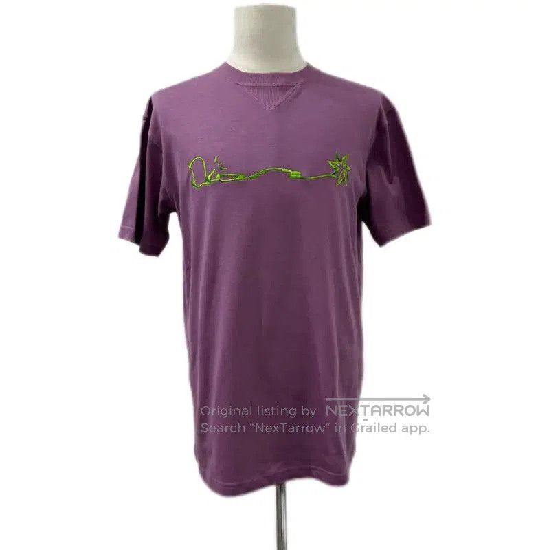 Dior Dior Men's Purple Logo Embroidered T-Shirt . Size US S / EU 44-46 / 1 - 1 Thumbnail
