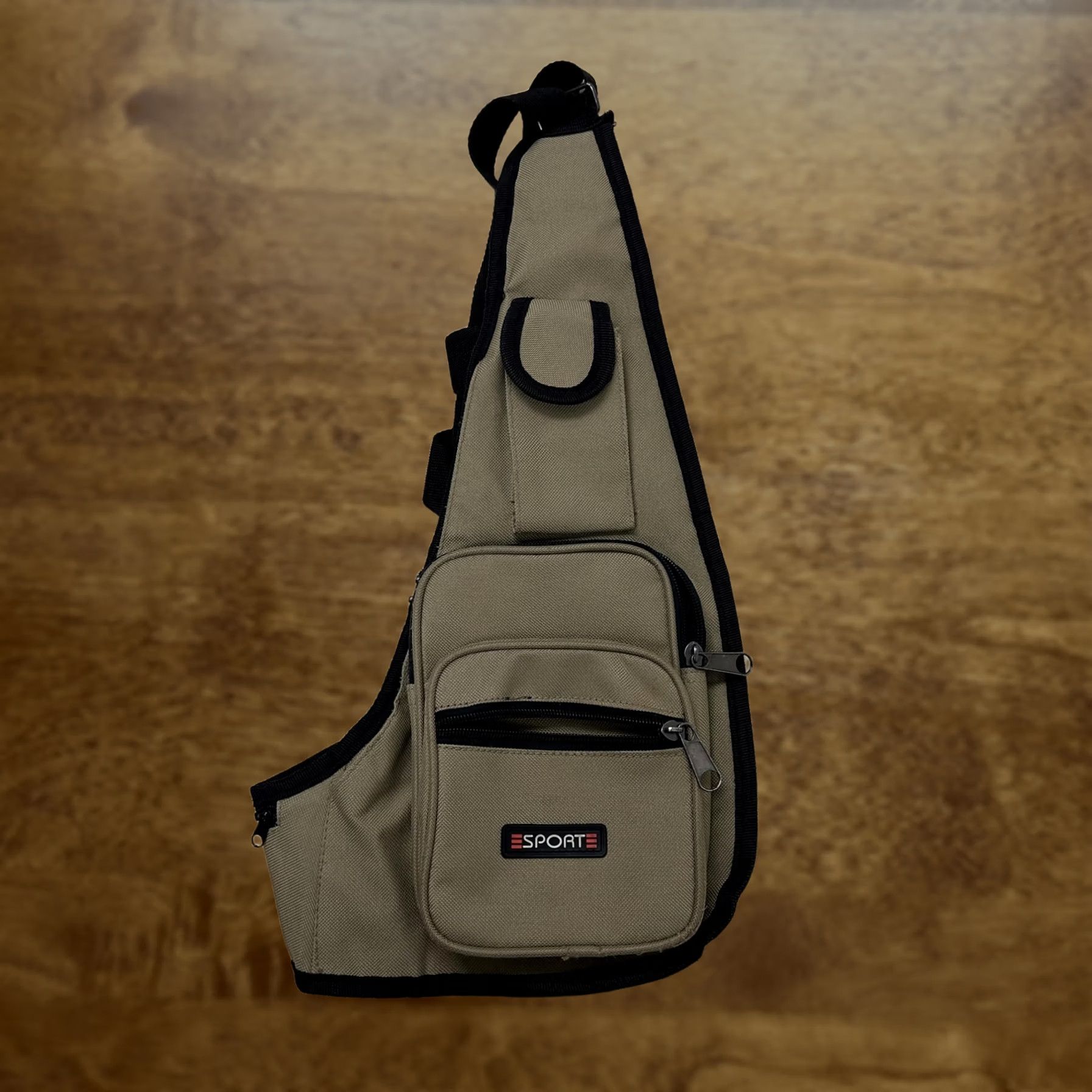 Vintage SPORT Crossbody Bag Mens Medium Beige Canvas Sling Chest Pack Outdoor Travel Size ONE SIZE - 1 Thumbnail