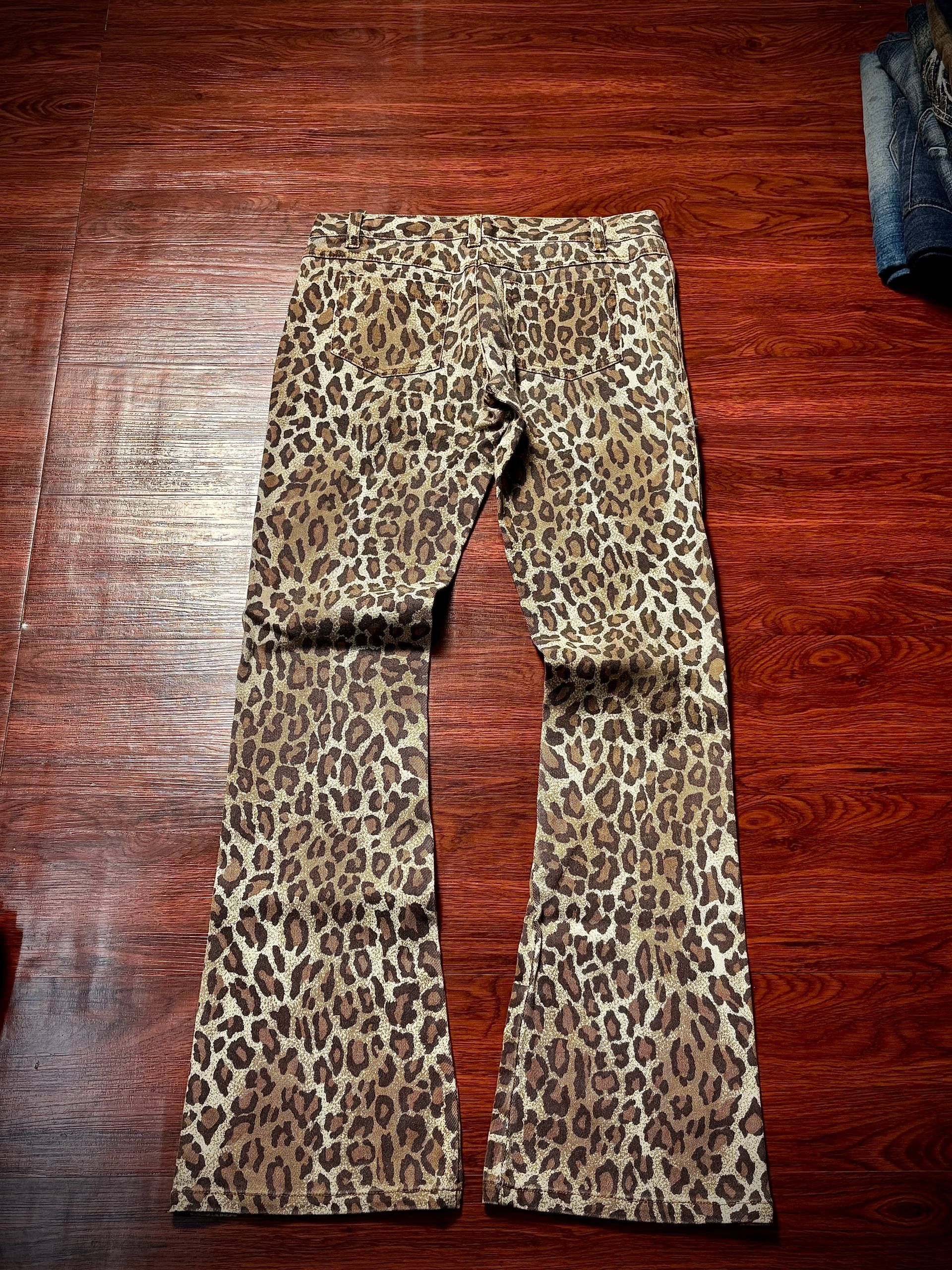 If Six Was Nine Vintage Y2K Snakeskin Brown Leopard Denim Pants Style Jeans Size 28" / US 6 / IT 42 - 1 Thumbnail