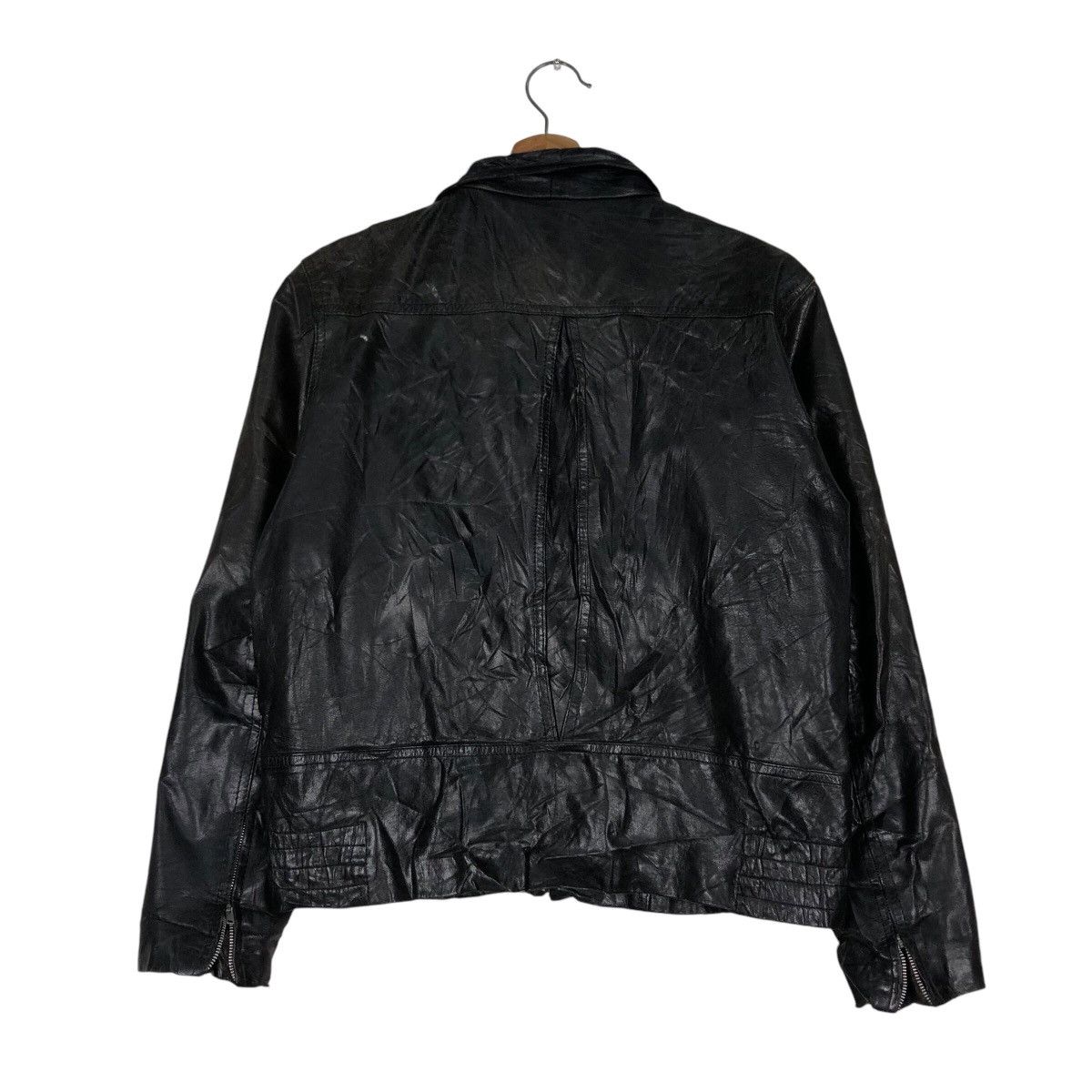 Japanese Brand 📌Vintage Biker Genuine Leather Jacket Skendel Issey Miyake Size US M / EU 48-50 / 2 - 9 Thumbnail