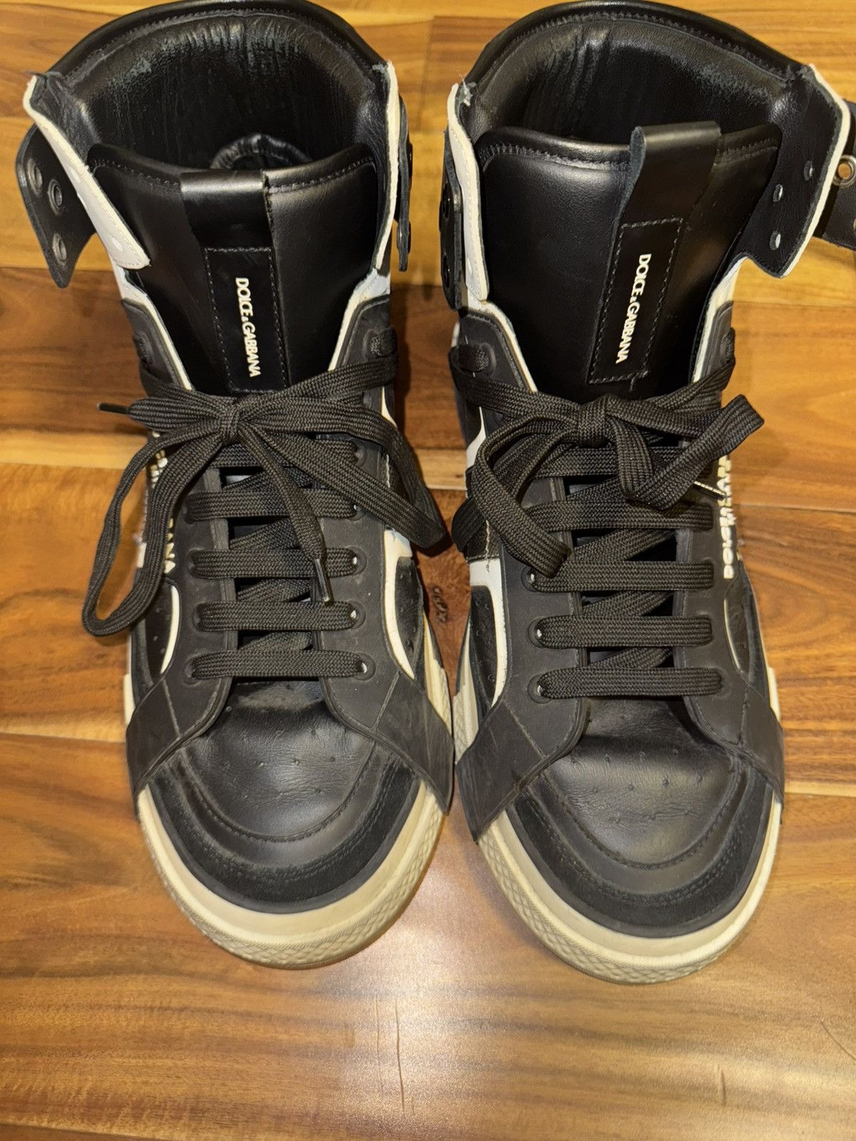 Dolce & Gabbana Calfskin 2.Zero Custom High-Top Sneakers in Black Size US 10 / EU 43 - 4 Thumbnail