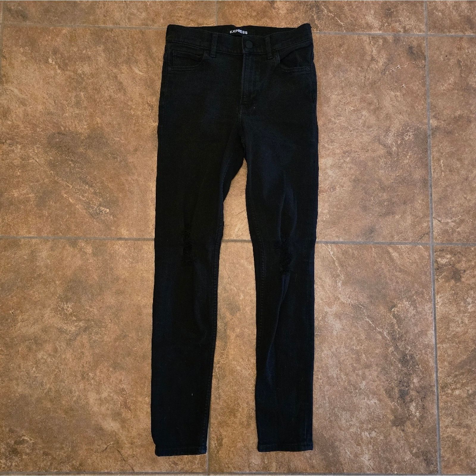 Express Black Distressed | EXPRESS | High Rise Jean Size 26" / US 2 / IT 38 - 1 Thumbnail