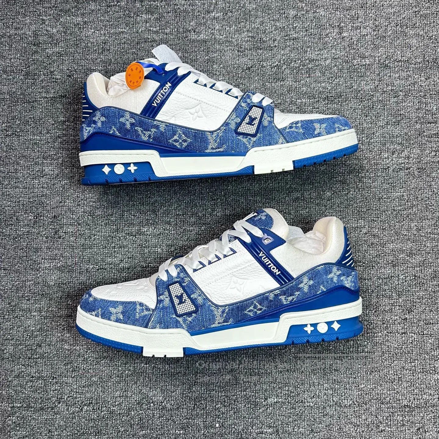 Louis Vuitton Louis Vuitton White and Blue Denim Casual Sneakers| Size US 11.5 / EU 44-45 - 2 Thumbnail
