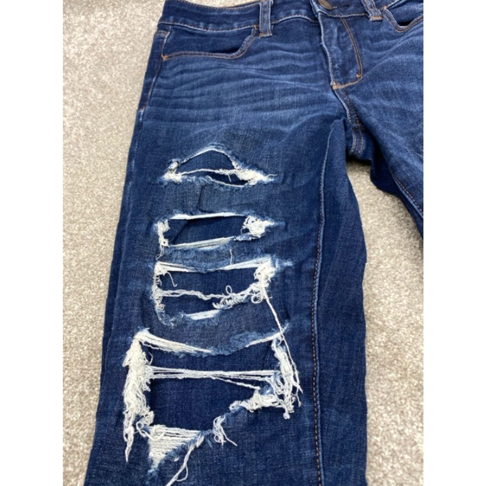American Eagle Outfitters VINTAGE American Eagle Next Level Jeans Womens 6 Long Denim Blue High Rise Jegging Size 28" / US 6 / IT 42 - 5 Thumbnail