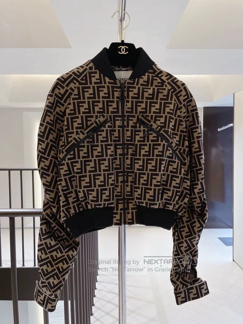 Fendi Fendi FF logo full print, puff sleeve jacket Size XXS / US 00 / IT 34 - 1 Thumbnail
