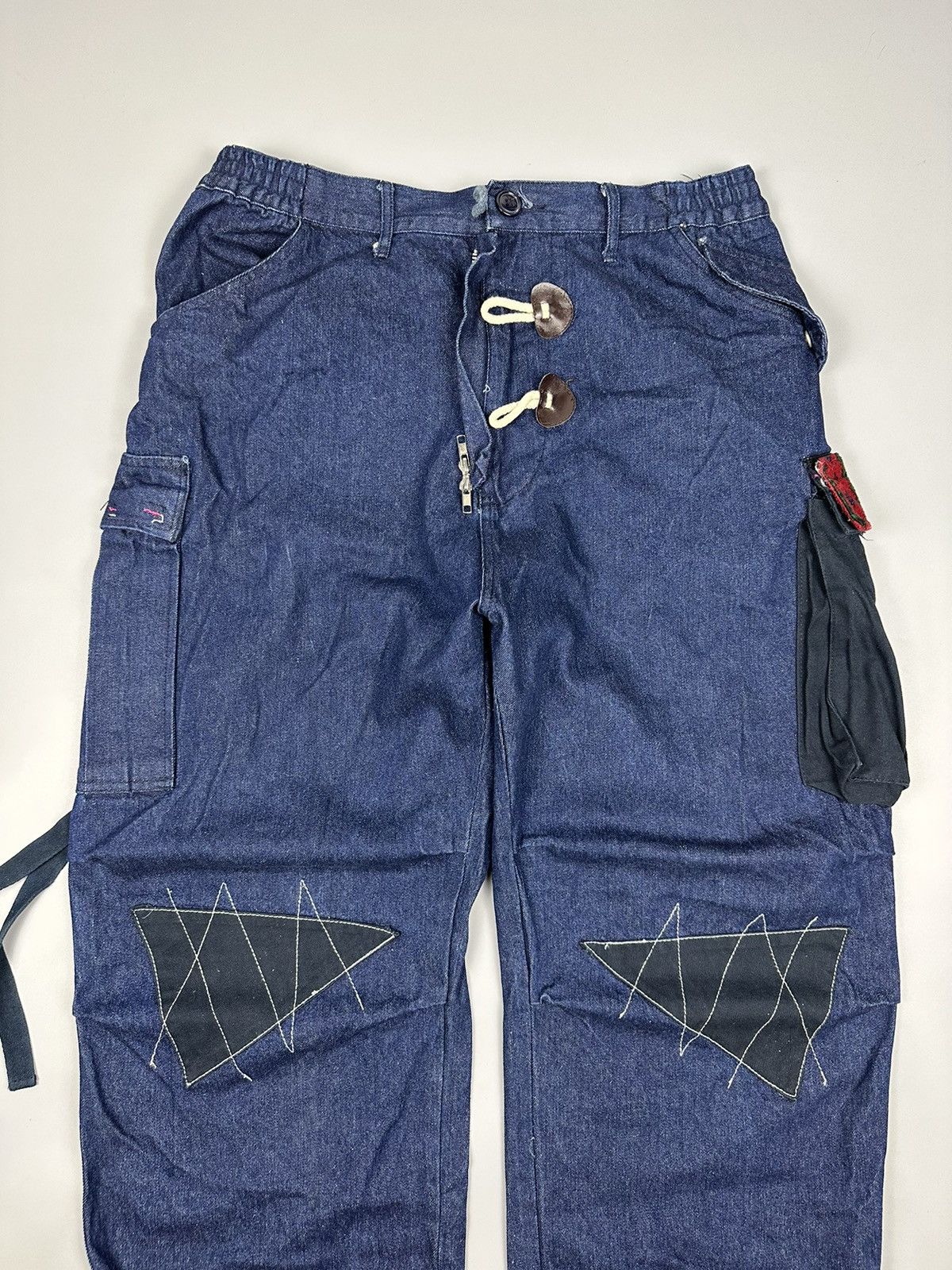 If Six Was Nine × Le Grande Bleu (L.G.B.) 🔥Rare🔥Kapital Inspired Baggy Twist Waist Sashiko Denim Size US 35 - 5 Thumbnail