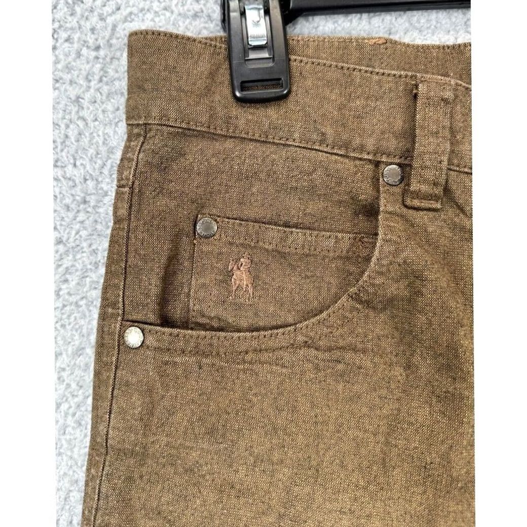 Denime Thomas Cook Jeans Mens 32 Tan Comfort Waist Straight Leg Denim Pants Logo Pocket Size US 32 / EU 48 - 7 Thumbnail