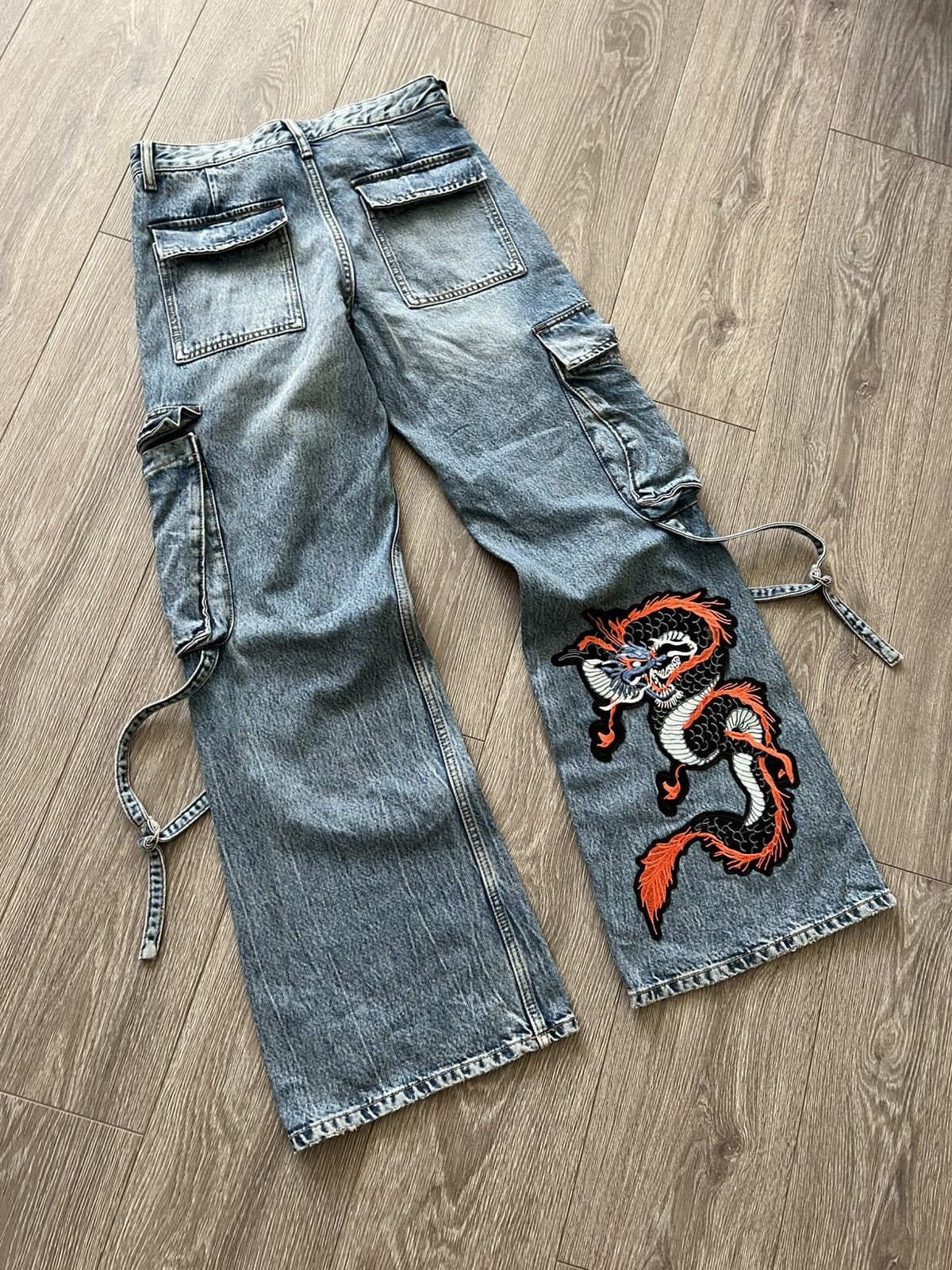 Vintage Vintage Y2K Dragon Baggy Jeans Cargo Pants Wide Leg Size US 30 / EU 46 - 3 Thumbnail