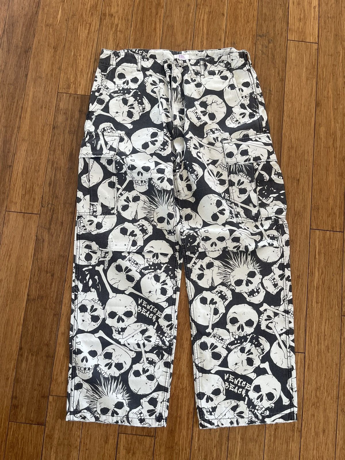 カーゴパンツ/M/コットン/KHK/カモフラ ERL UNISEX SKULL CARGO カーゴ 