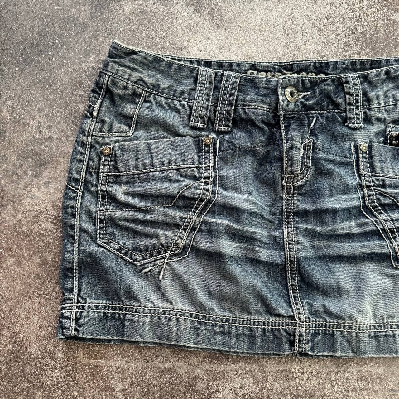 20471120 × Japanese Brand Amazing Sexy Washed Mini Denim Skirt Size 30" / US 8 / IT 44 - 4 Thumbnail