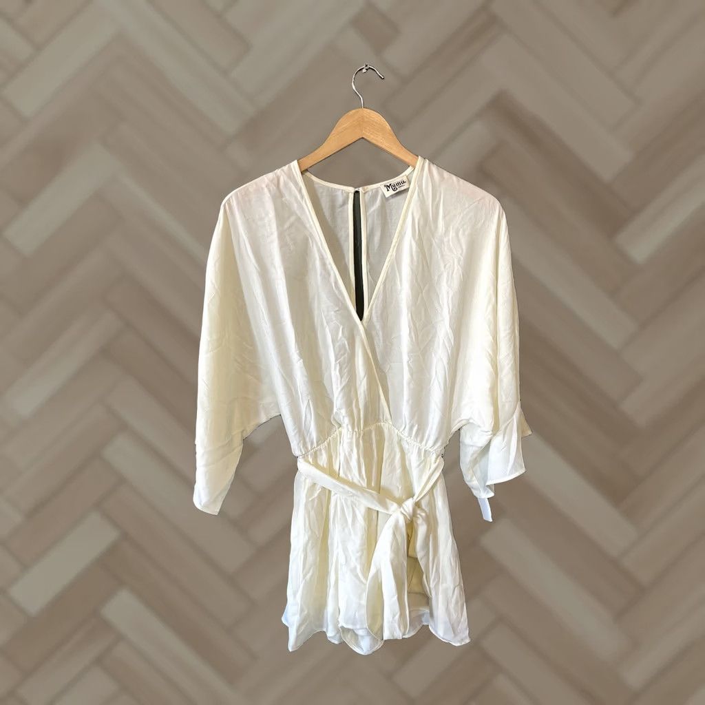 Vintage Mumu Womens White 3/4 Sleeve Blouse Top Size Small Size S / US 4 / IT 40 - 1 Thumbnail