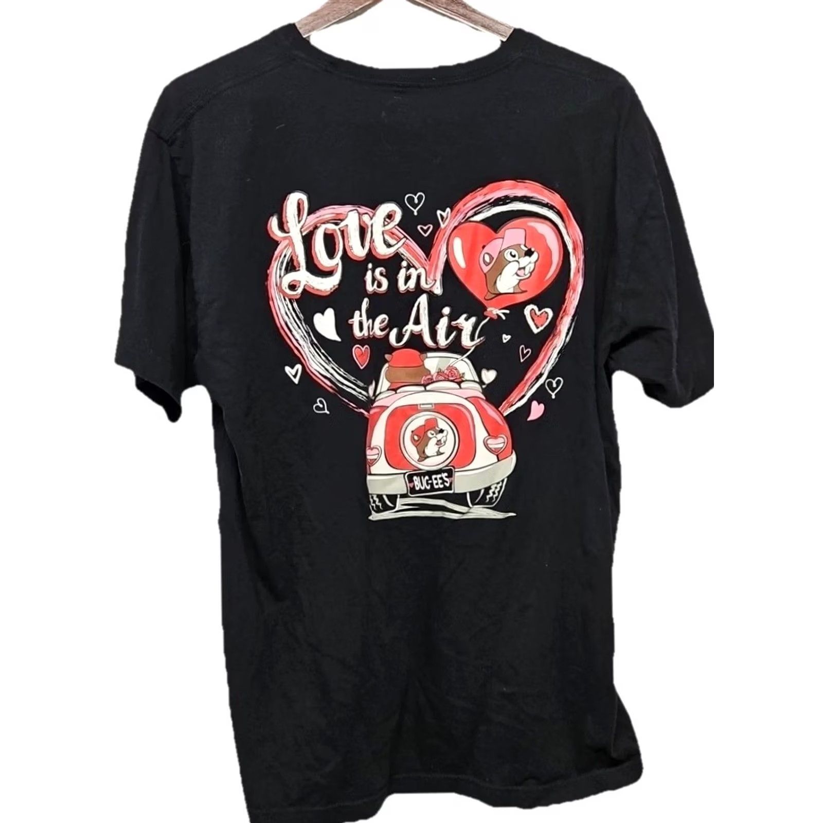 Valentino VINTAGE Buc-ee’s Love Is In The Air Graphic T Shirt Black XL Cotton Valentine Size US XL / EU 56 / 4 - 3 Thumbnail