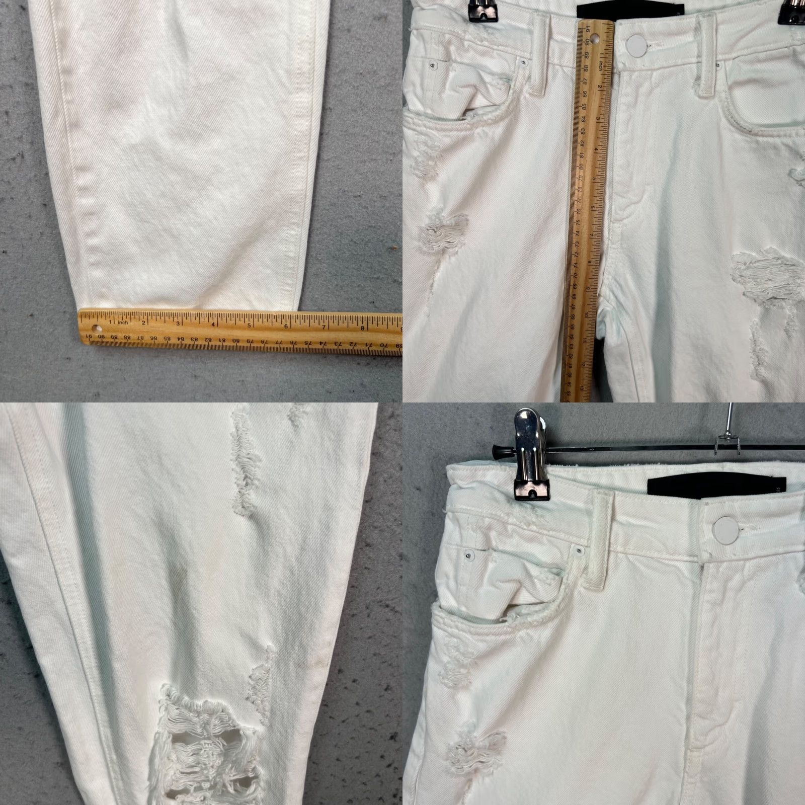 Alexander Wang Alexander Wang Womens Jeans 25 White Distressed Cotton Denim - 5-Pocket Regular Rise Mid Vintage No N/A Size 42" / US 20 - 8 Thumbnail