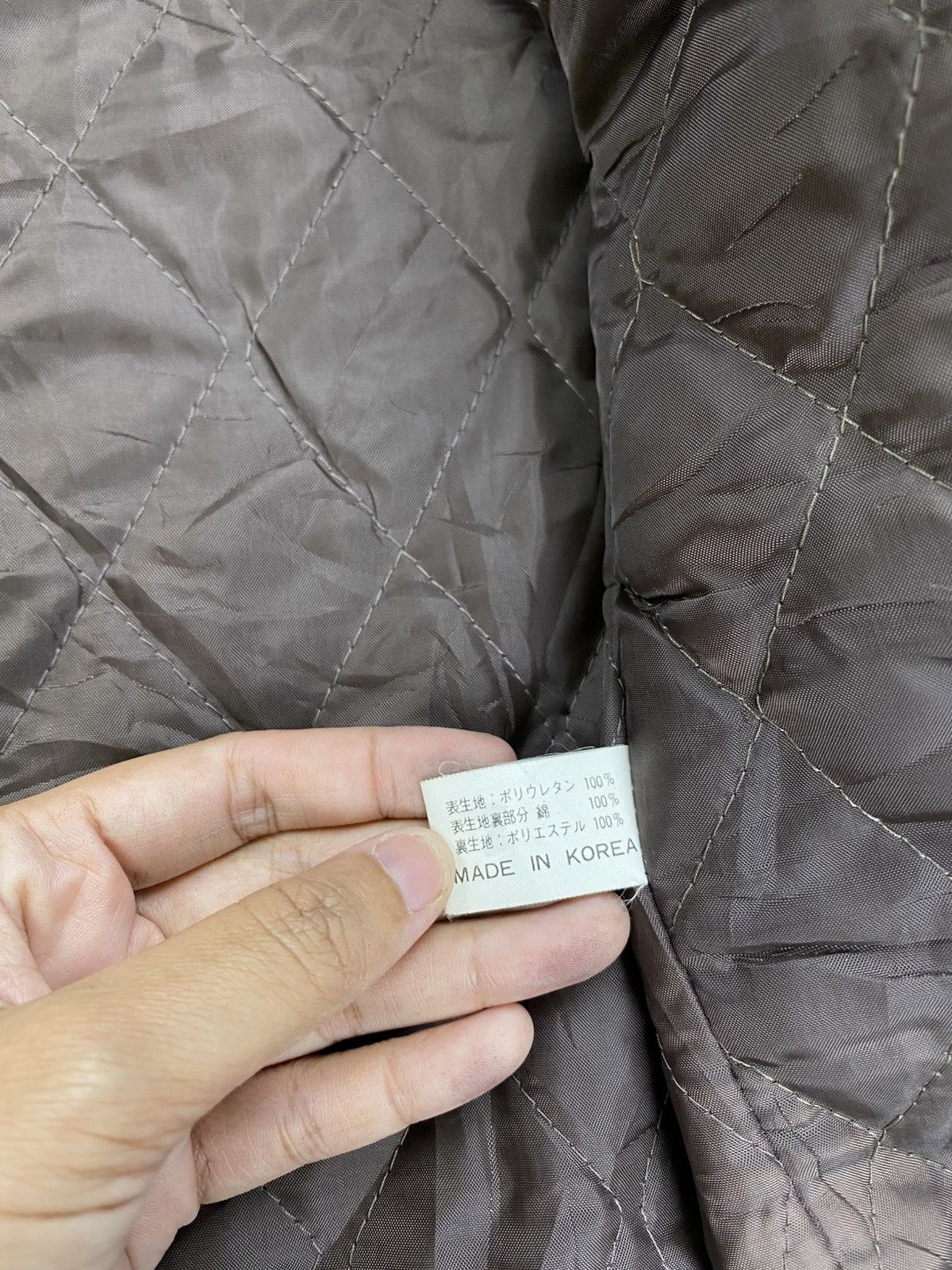 Designer × Vintage Vintage Sand Beige Embroidery Spellout Faux Leather Jacket Size US L / EU 52-54 / 3 - 9 Thumbnail