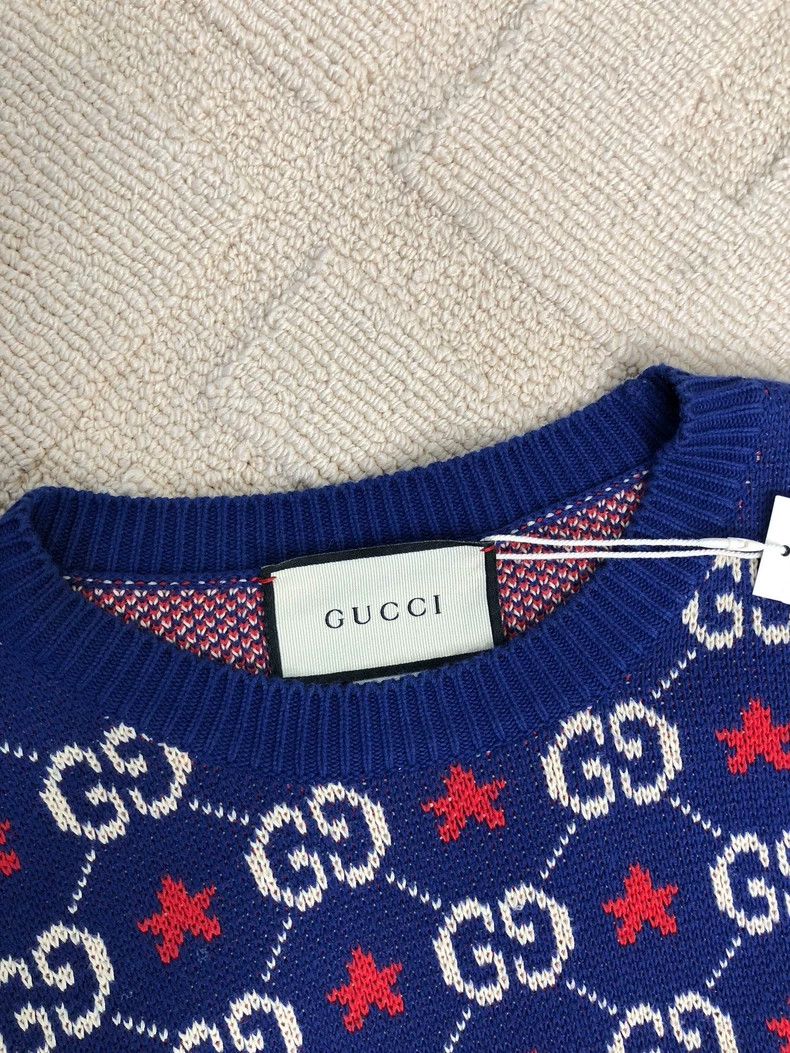 Gucci Gucci Double G star jacquard men's and women's wool sweater Size US M / EU 48-50 / 2 - 4 Thumbnail