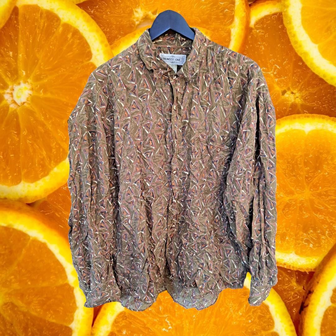 Other Vintage Number One 100% Silk Button Up Designed Shirt Size L Size US L / EU 52-54 / 3 - 1 Thumbnail