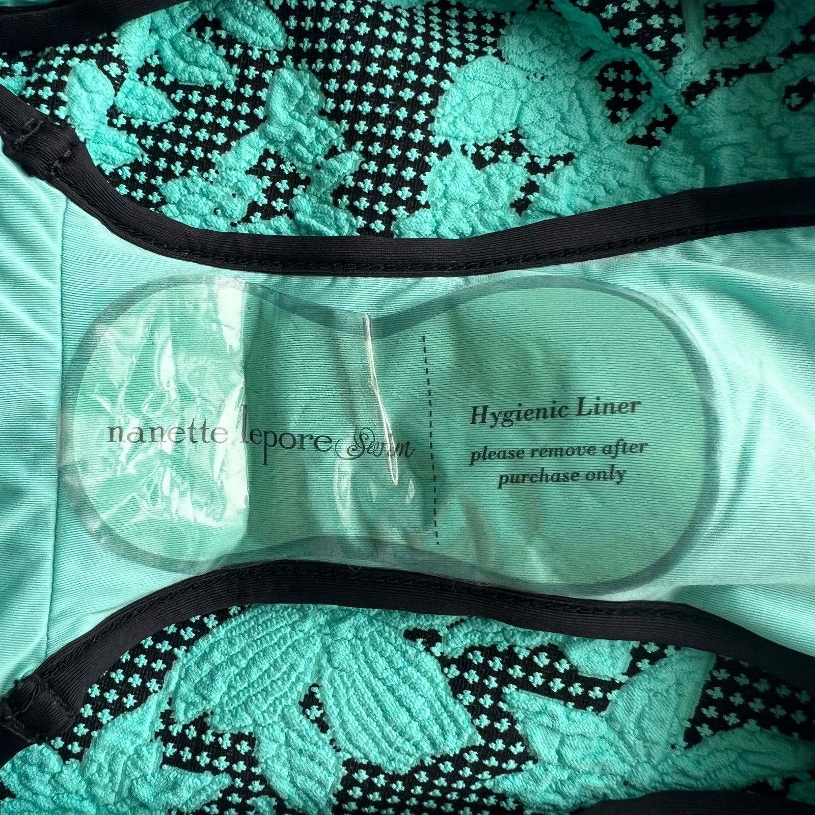 Nanette Lepore Nanette Lepore Jade Green Jacquard One Piece Swimsuit, XS Size ONE SIZE - 15 Thumbnail