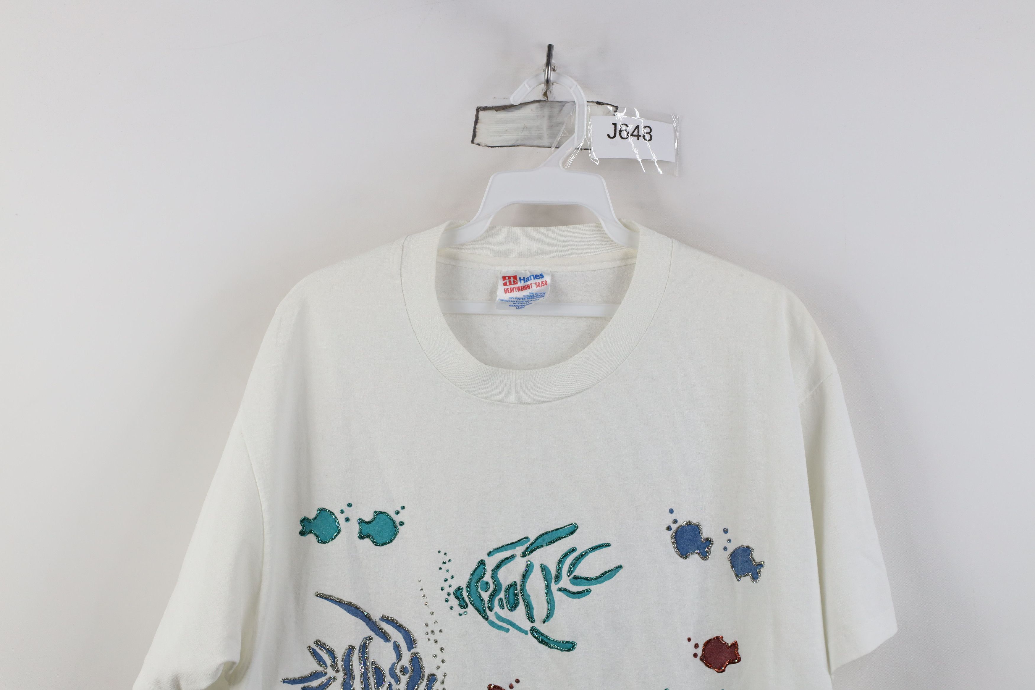 Vintage Vintage 90s Streetwear Glitter Glue Florida Fish T-Shirt USA Size L / US 10 / IT 46 - 2 Thumbnail