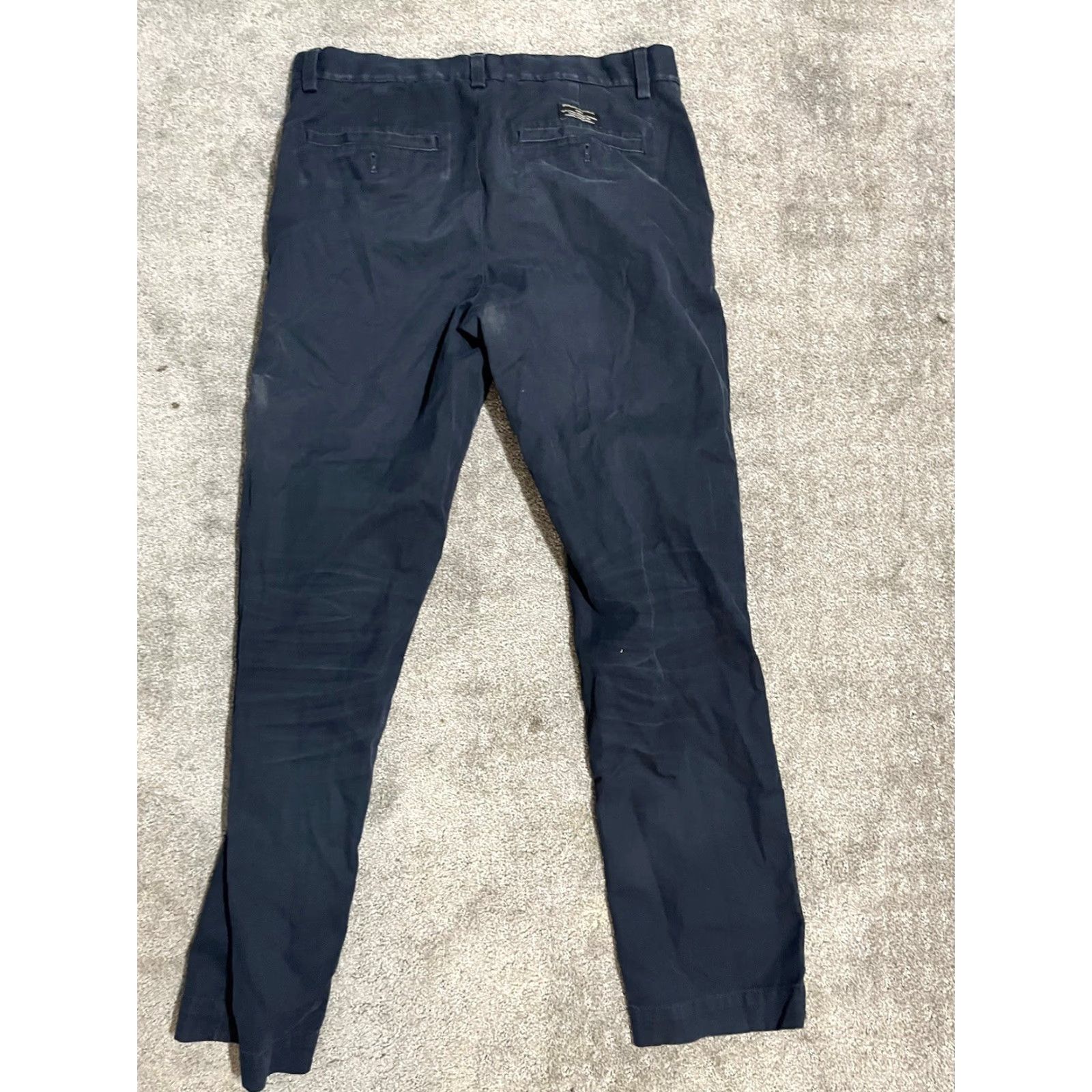Banana Republic BANANA REPUBLIC Aiden Chino Pants Navy Blue Solid Mens 30x30 Cotton Blend Chino Size US 30 / EU 46 - 3 Thumbnail