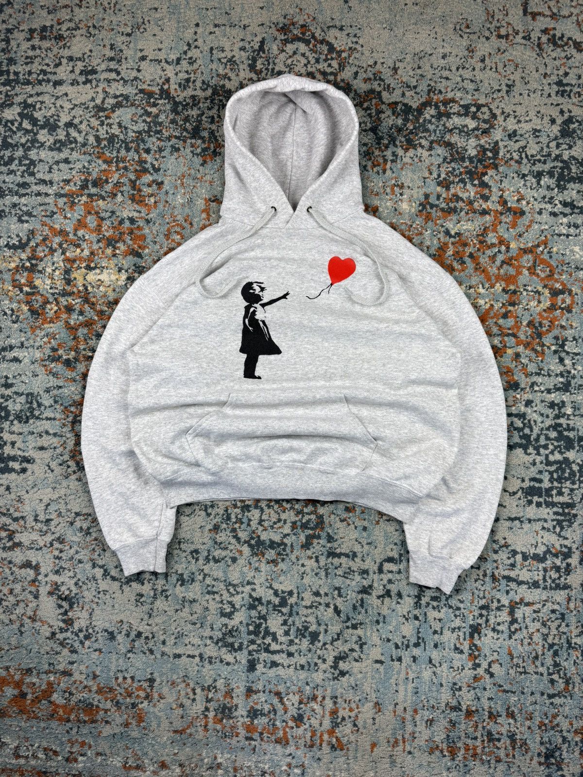 Vintage Vintage 00s Banksy girl with baloon art graphic hoodie Size US L / EU 52-54 / 3 - 1 Thumbnail