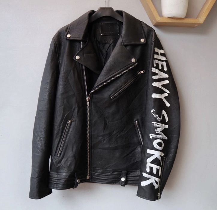 Genuine Leather RARE🔥Heavy Smoker Leather Jacket | Grailed