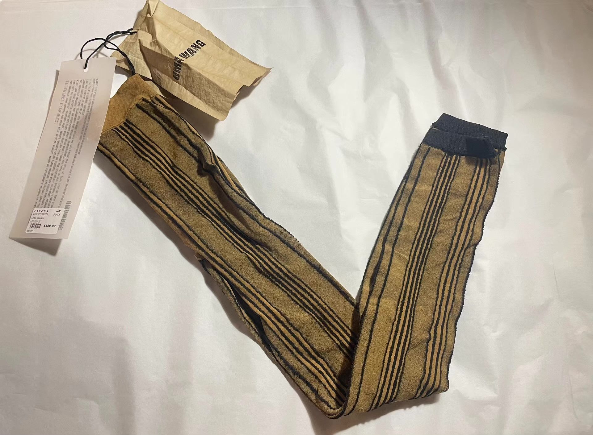 Uma Wang UMA WANG 17FW Women’s Tan/Black Stripes Leggings Ｑ25 Size 36" / US 14 / IT 50 - 1 Thumbnail