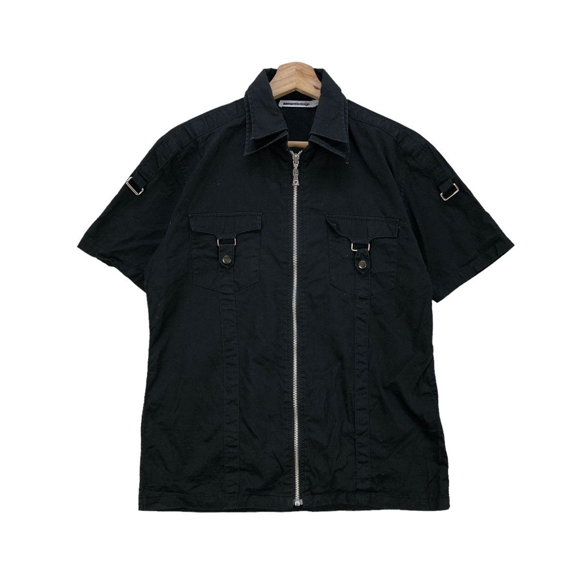Japanese Brand Semantic Design Double Layer Collar Shirt