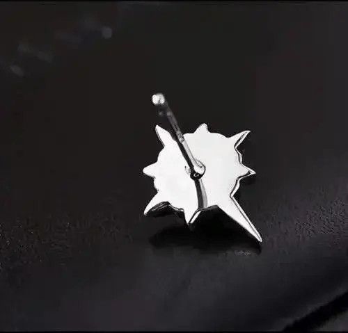 Jewelry Black Stone Earrings Gothic Punk Chrome Jewelry Star Spike Size ONE SIZE - 2 Thumbnail