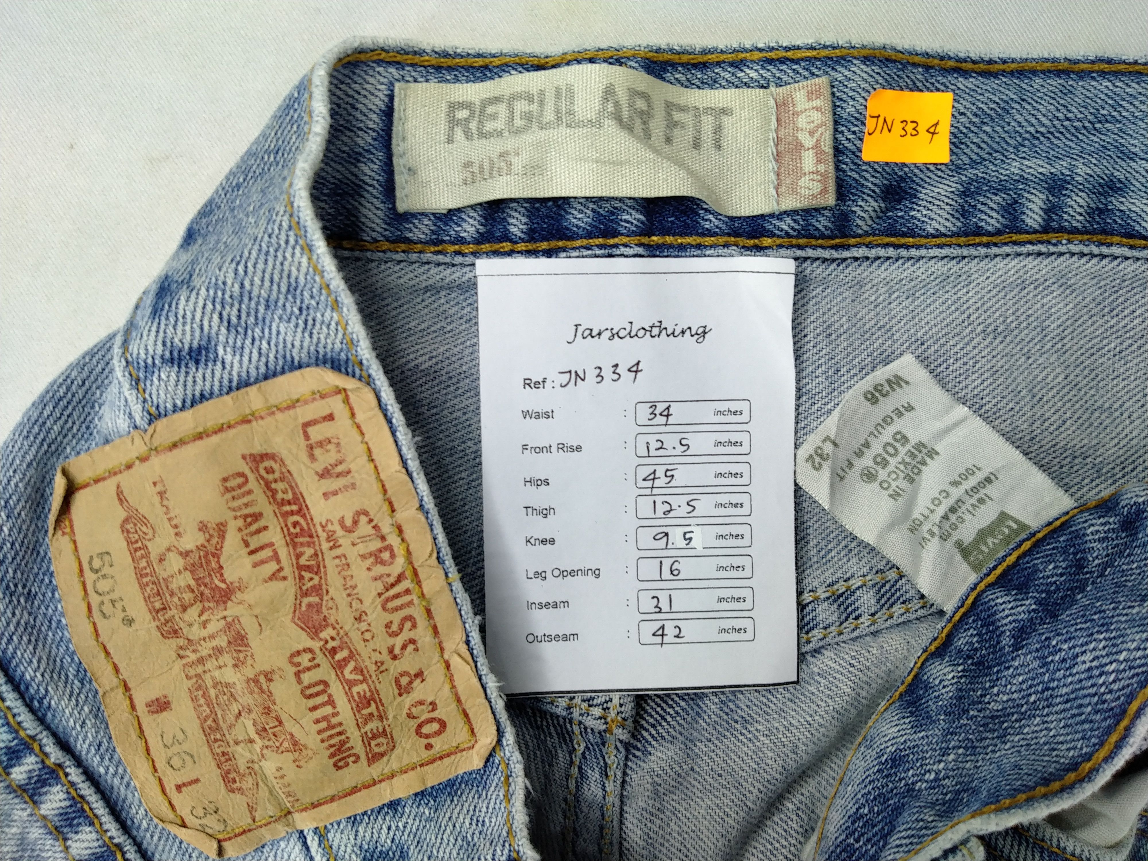 Levi's Vintage Levi's 505 Regular Fit 34x31 Denim -JN334 Size US 34 / EU 50 - 10 Thumbnail