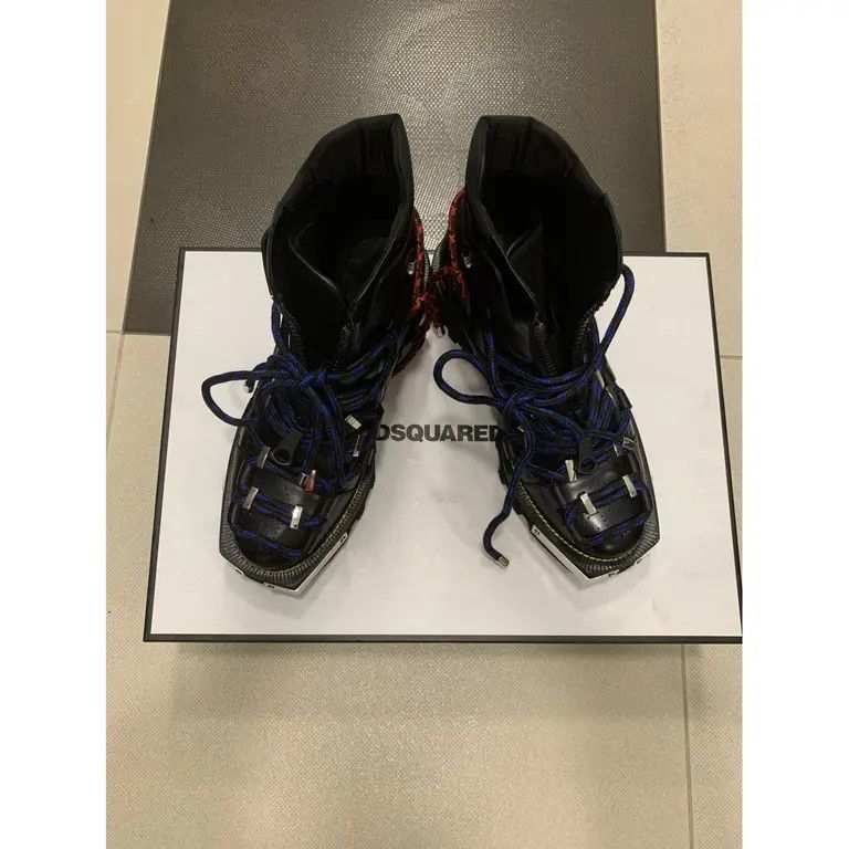 Dsquared2 CC30 50mm Leather & Nylon Hiking Boots in Black Size US 10 / EU 43 - 2 Thumbnail