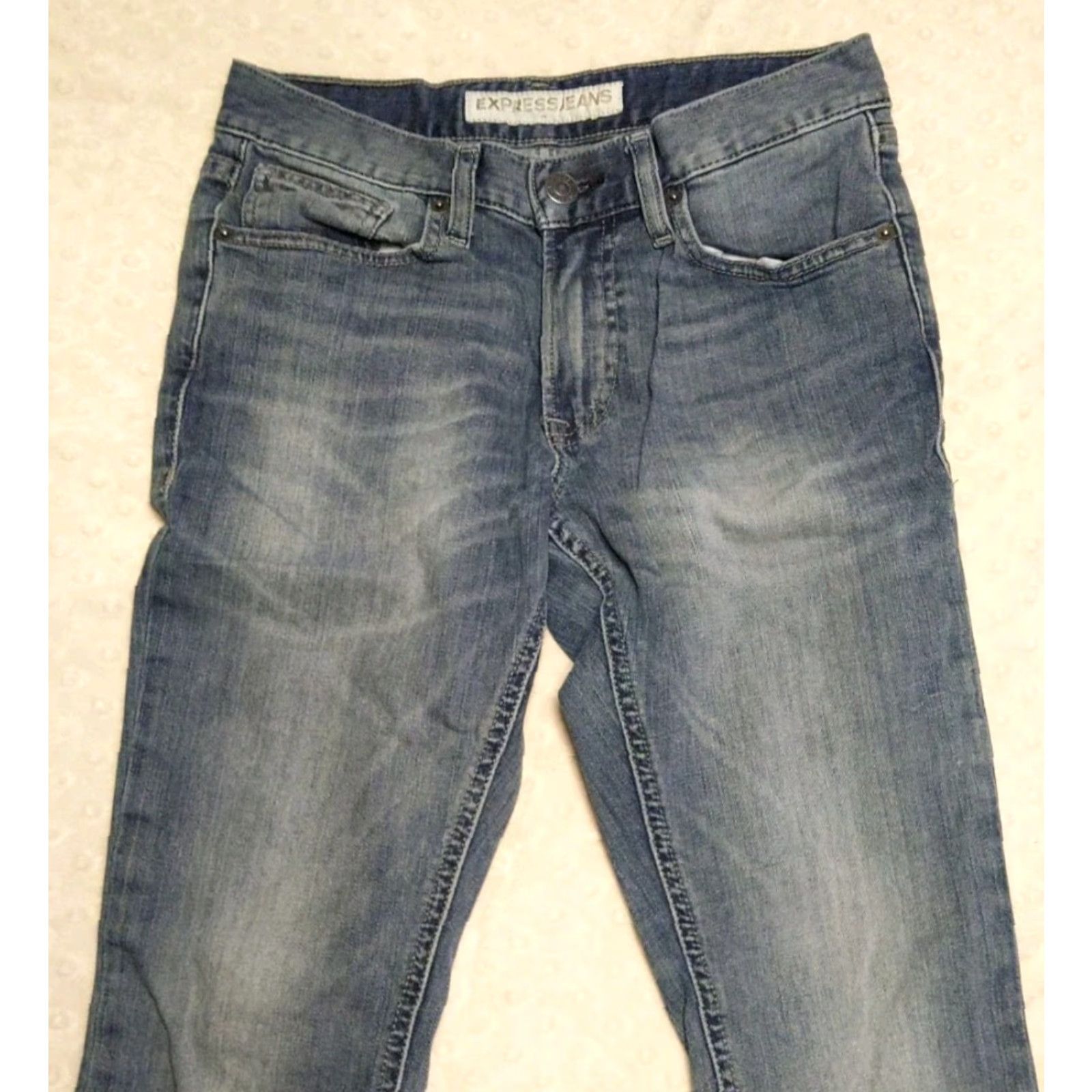 Express Express Alec Jeans Mens 29x30 Blue Cotton Denim Skinny 5-Pocket Zipper Button Size US 29 - 4 Thumbnail