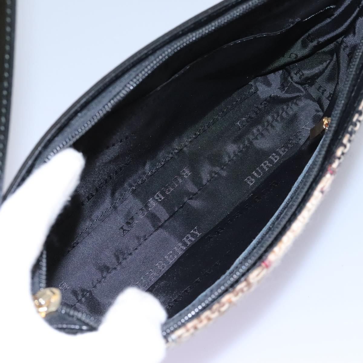 Burberry Burberry Nova Check Shoulder Bag Wool Suede Leather Beige Size ONE SIZE - 11 Thumbnail