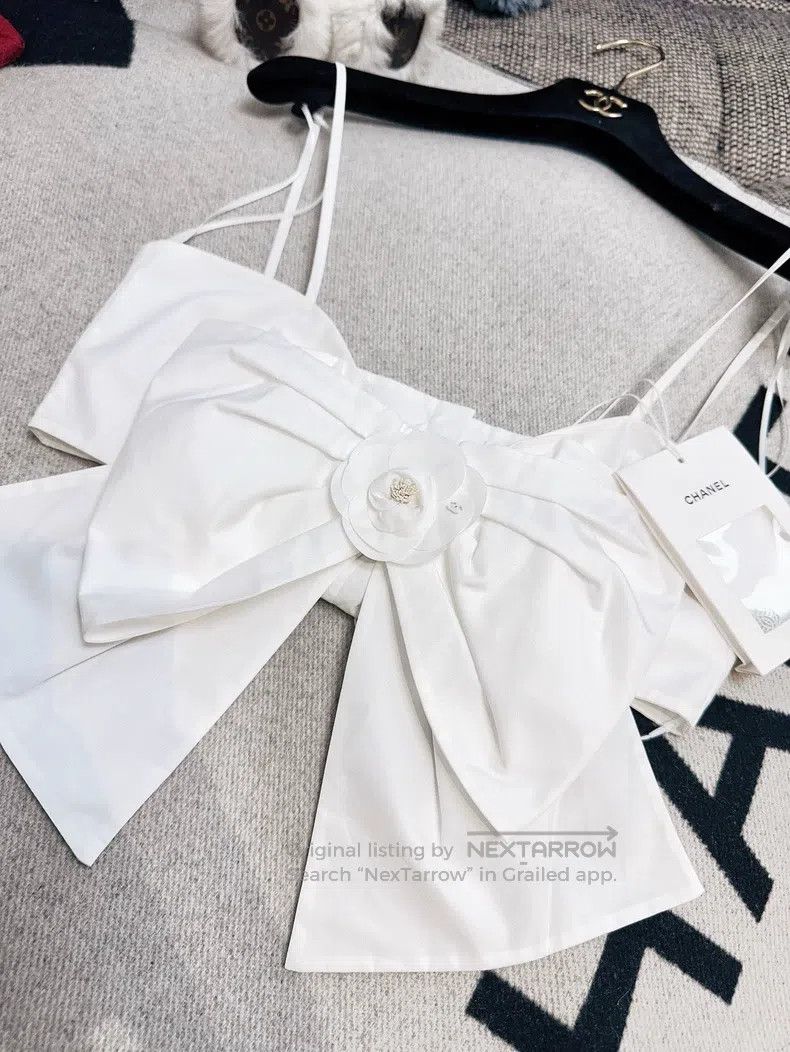 Chanel Chanel 20C white camelia bow suspender Size XS / US 0-2 / IT 36-38 - 3 Thumbnail