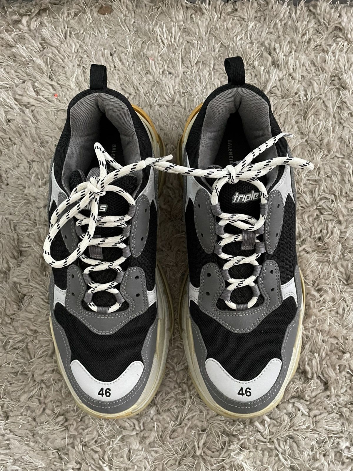 Balenciaga Balenciaga Triple S Grey/Yellow Size US 13 / EU 46 - 5 Thumbnail