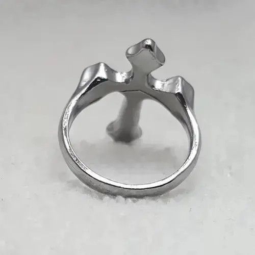Other Silver Black Enamel Cross Ring Size - 9 - RGN -753 Size ONE SIZE - 3 Thumbnail