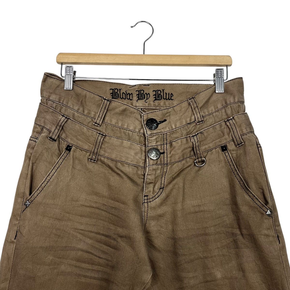 Japanese Brand Vintage Blobo By Blue Double Waist Flare Pants Size 33" - 6 Thumbnail