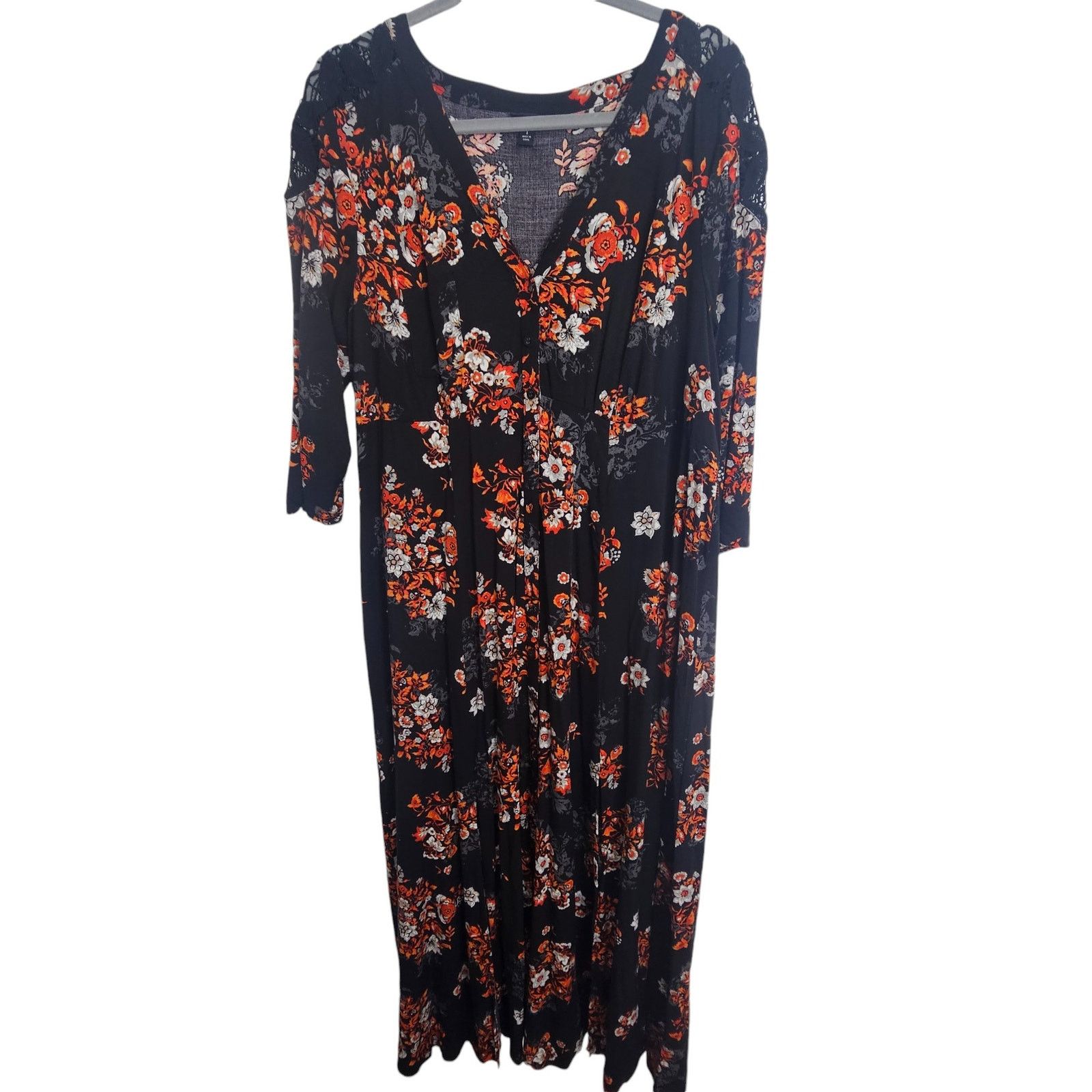 Torrid Torrid Womens Floral Maxi Dress Plus Size 1X Dark Romantic Size XL / US 12-14 / IT 48-50 - 1 Thumbnail