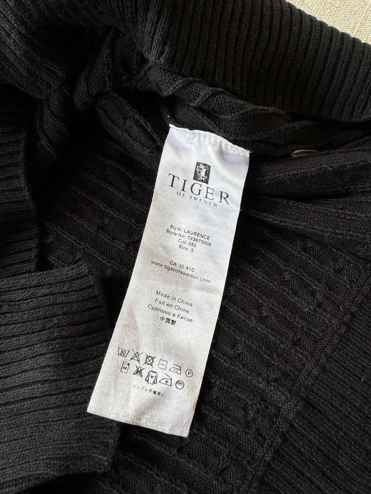 Tiger of Sweden Black Pima cotton cableknit sweater - Size XS Size US XS / EU 42 / 0 - 5 Thumbnail
