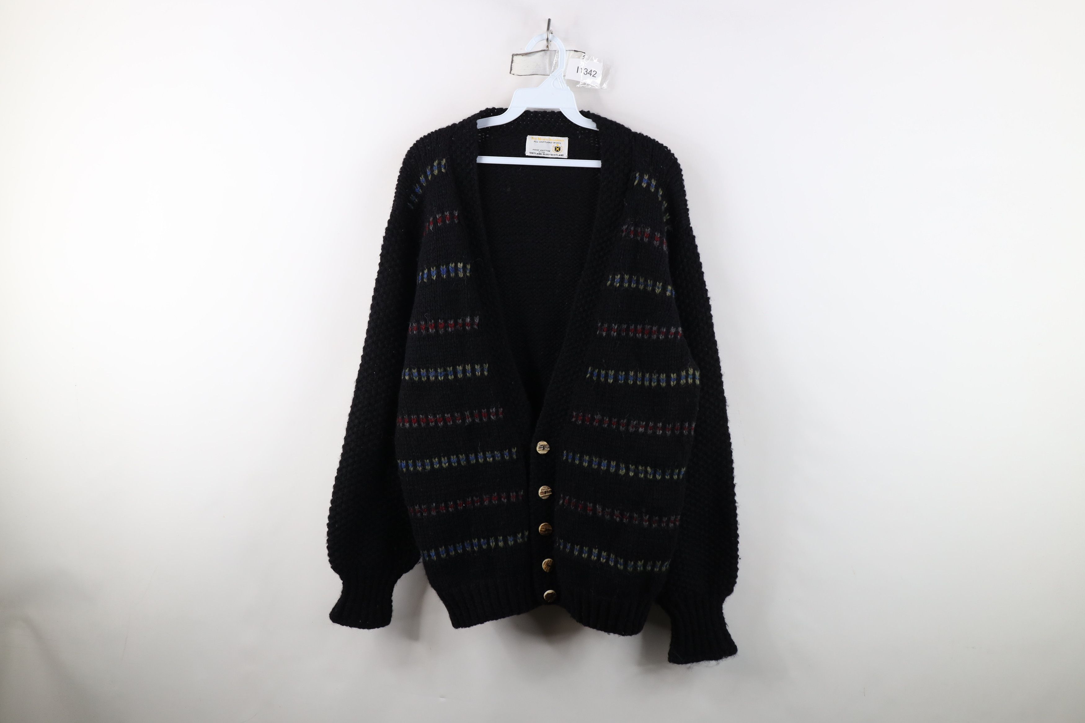 Vintage 60s Rockabilly Knit Shetland Wool Cardigan Sweater