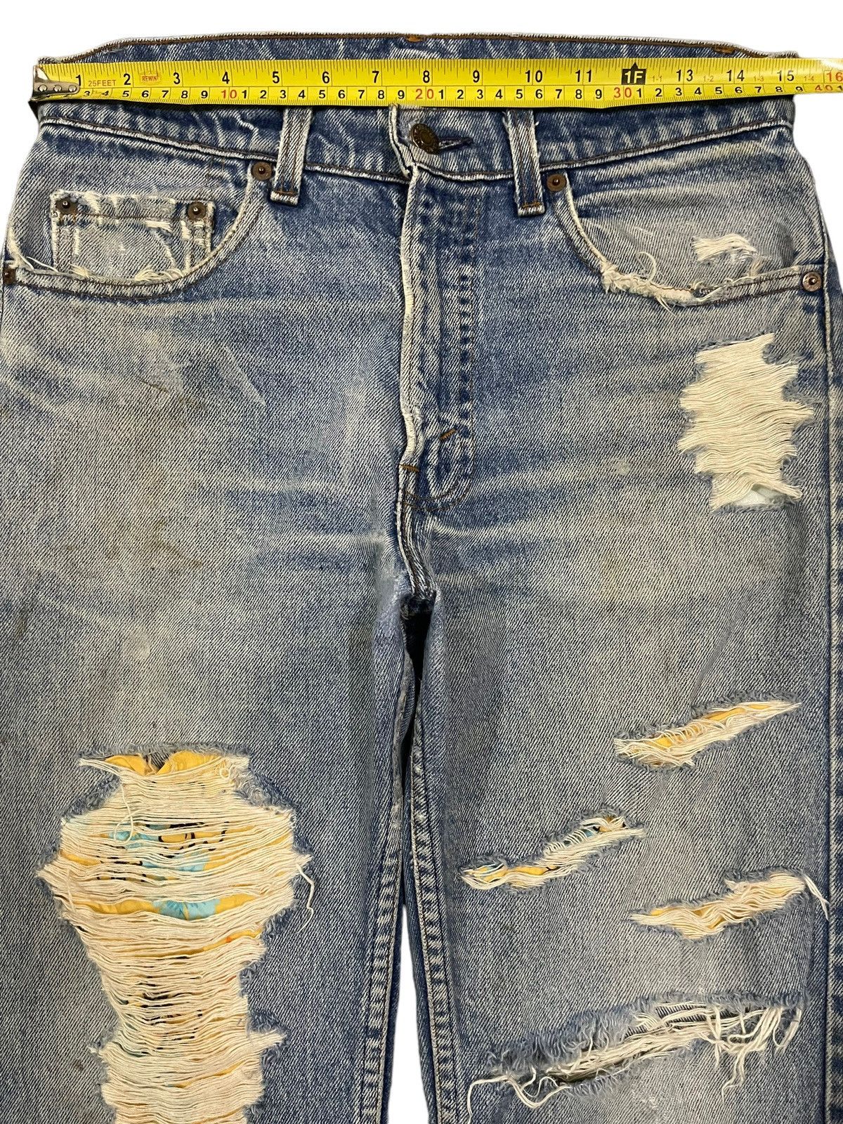 Levi's Vintage Levis 501 Blue Wash Destroyer Distressed Jeans Size US 30 / EU 46 - 10 Thumbnail