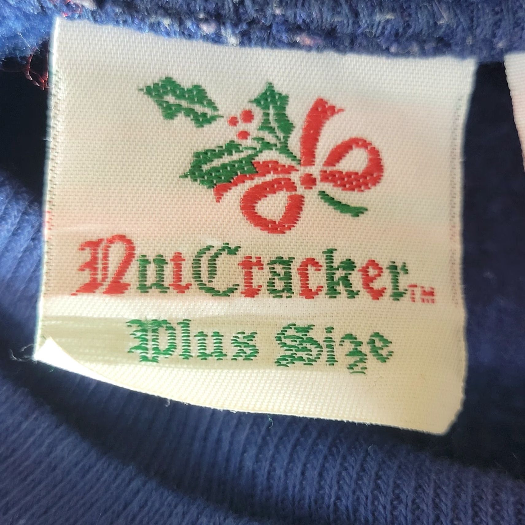 Vintage Nutcracker Womens Plus Size Embroidered Christmas Pullover Sweater Blue Size 2X Size XXL / US 16-18 / IT 52-54 - 7 Thumbnail